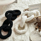 Bela Chain Cushion | Soft Black Design, Modern Nordic Style