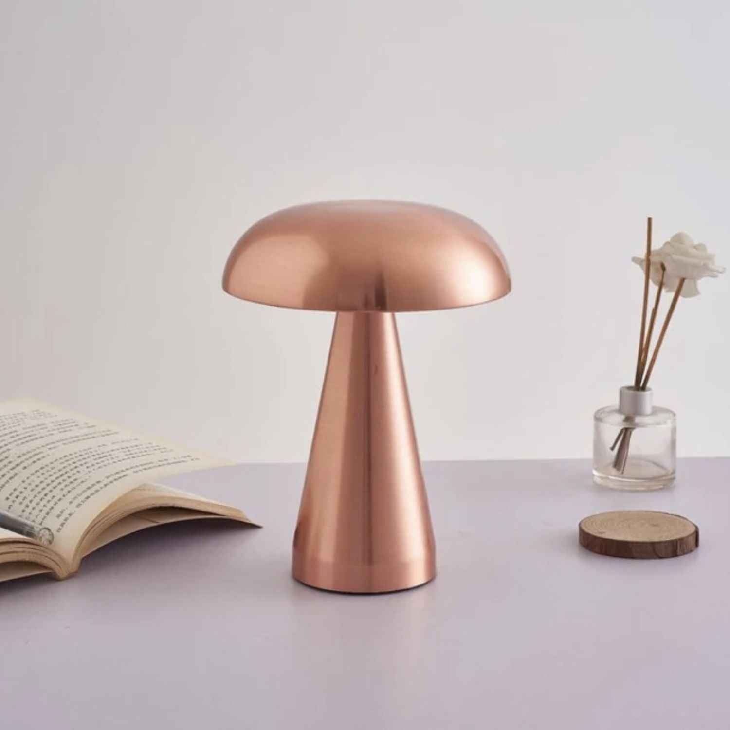 Aurora – Rose Gold Modern Rechargeable LED Table Lamp