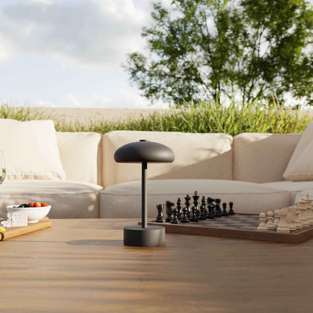Elaro Battery Table Lamp | Modern Mushroom Design, Warm White Light