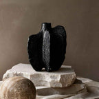 Bela Black Pepper Vase Sculpture | Durable Black Ceramic, 2-in-1 Design