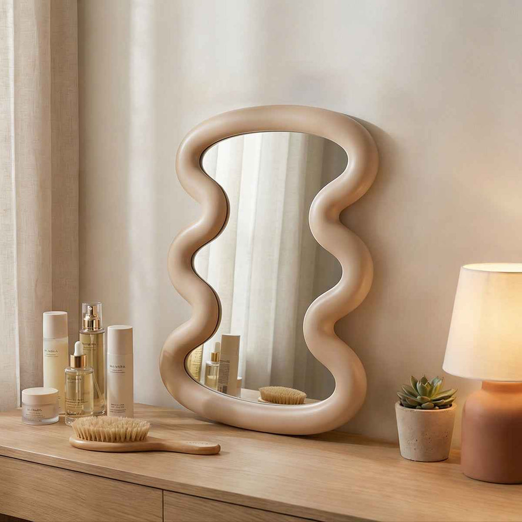 Bela Wave Design Mirror | Curvy Frame, High-Quality Glass