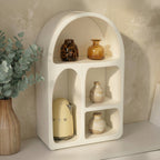 Belo Medium Shelf | Scandinavian Ivory Design, 4 Functional Niches