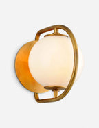 Elysian Sconce | White Glass Orb, Brass Frame