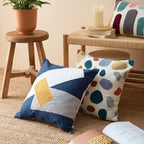 Arthena - Embroidered Decorative Cushions with Abstract Bohemian Shapes for Living Room and Bedroom