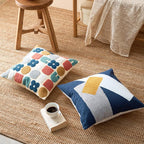 Arthena - Embroidered Decorative Cushions with Abstract Bohemian Shapes for Living Room and Bedroom