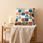 Arthena - Embroidered Decorative Cushions with Abstract Bohemian Shapes for Living Room and Bedroom