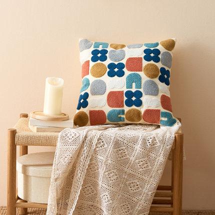 Arthena - Embroidered Decorative Cushions with Abstract Bohemian Shapes for Living Room and Bedroom