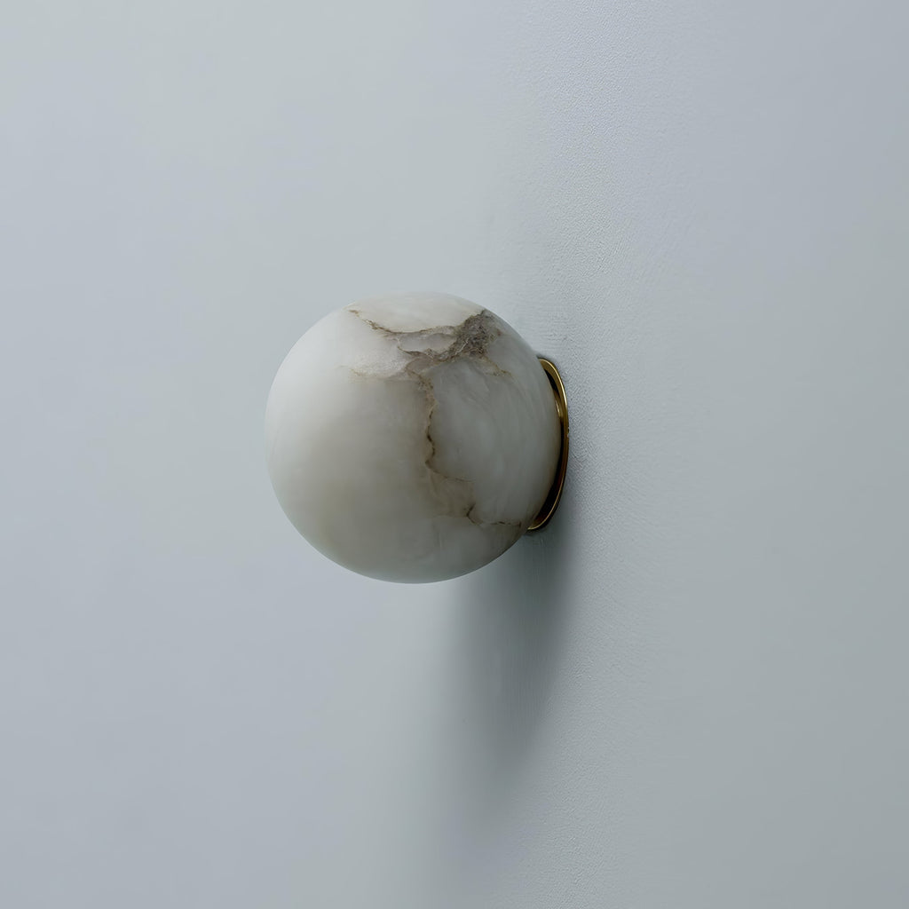 Japandi Marble Orb Wall Sconce LED 1-Light
