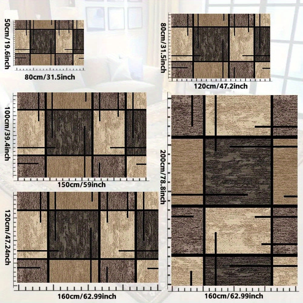 Bela Geometric Area Rug | Modern Non-Slip, Washable Design