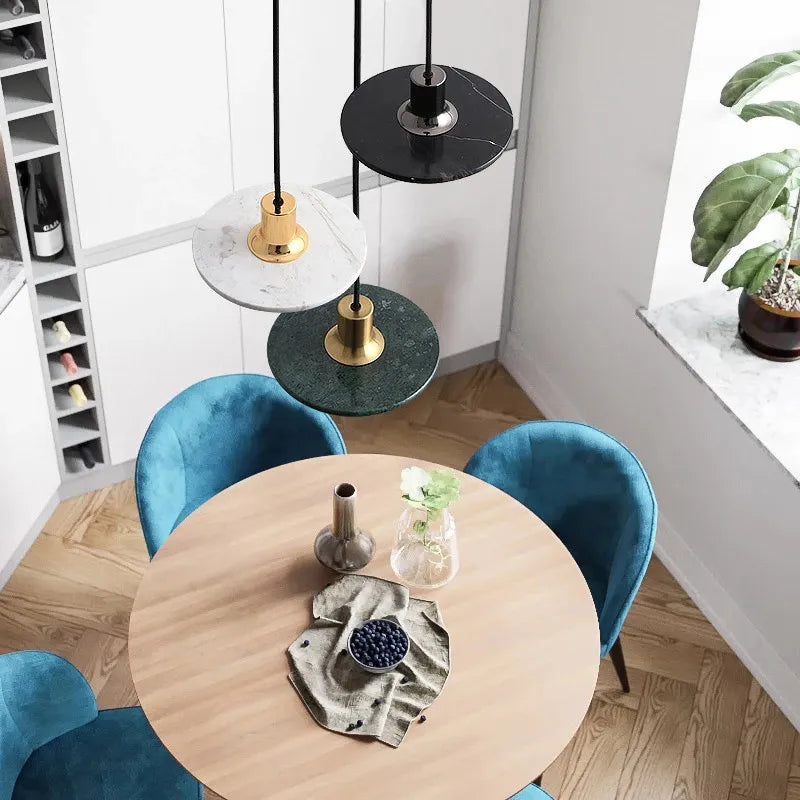 Bello Pendant Light | Marble & Iron, Adjustable Height