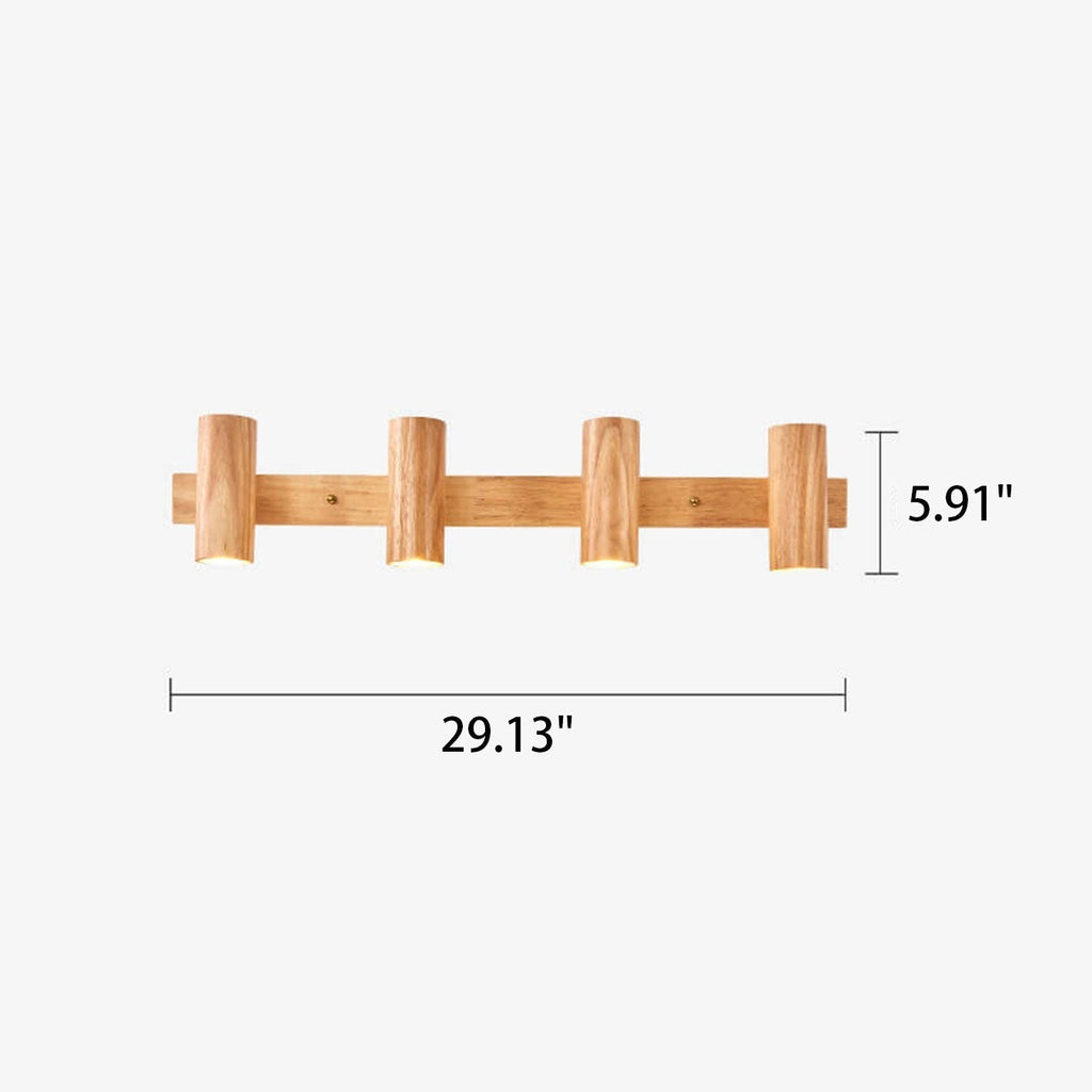 Contemporary Minimalist Wooden Track Spotlight Wall Sconce - Available in 1, 2, or 3 Lights
