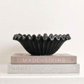 Bello Ceramic Fruit Bowl | Organic Shell Design, Black Finish