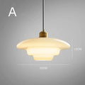 Bela White Glass Pendant Light | Mid-Century Design, Adjustable Height