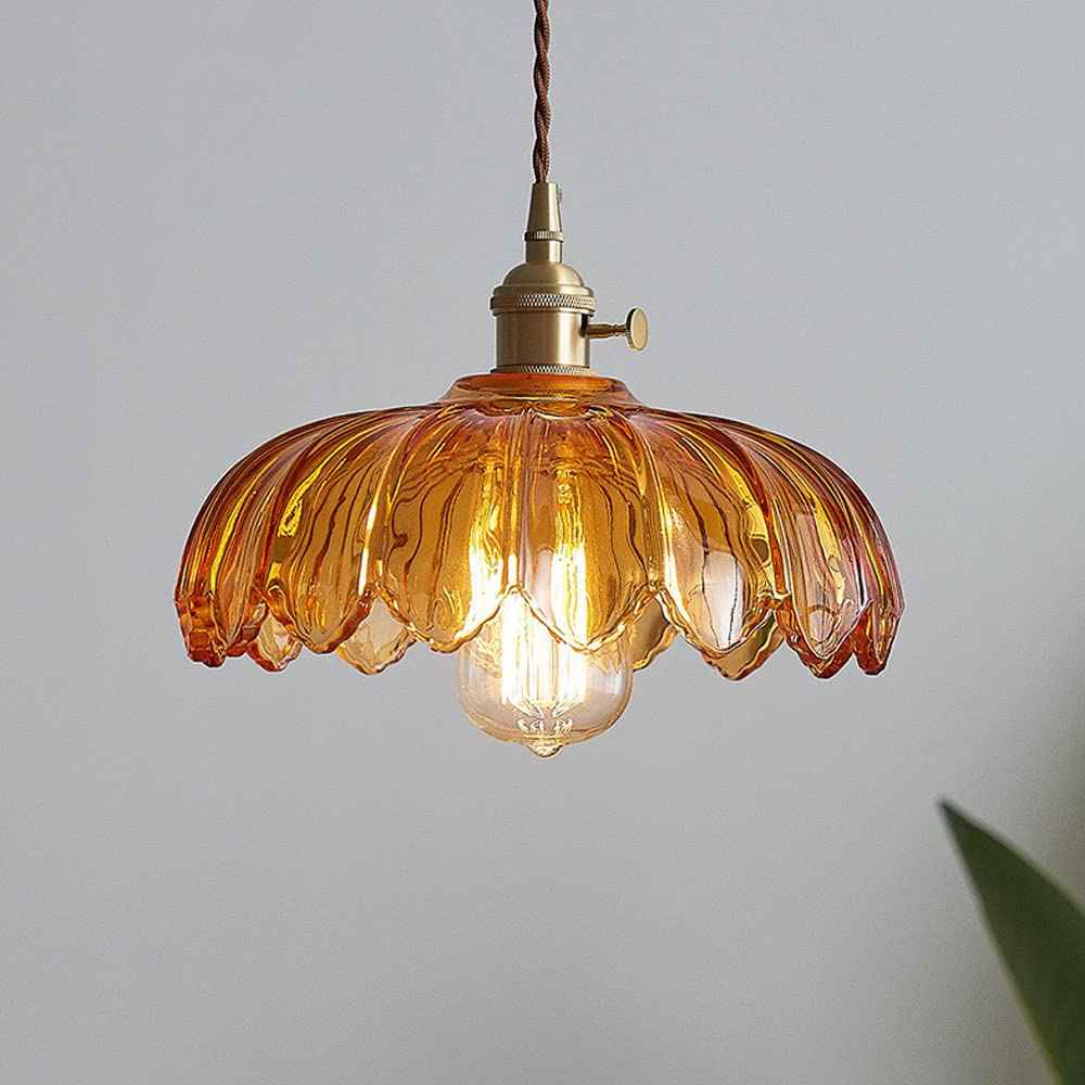 Bela Pendant Light | Floral Glass Design, E27 Fitting