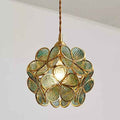 Bela Glass Pendant Light | Floral Design, Brass Finish