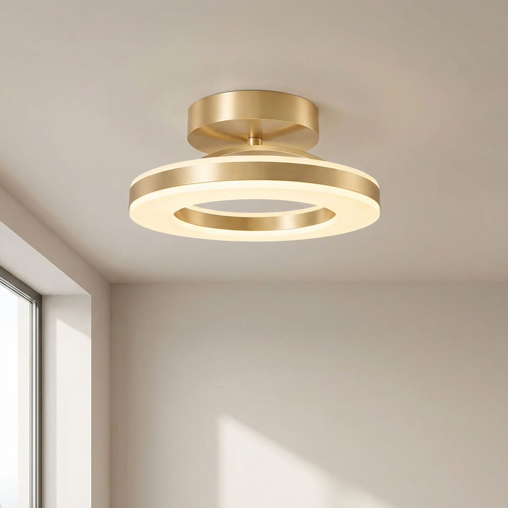 Adjustable Round LED Ceiling Light Fixture – Flush Mount, Multiple Color Settings, Sleek Design for Home Lighting