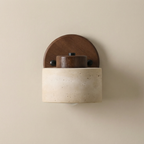 Minimalist LED Wall Light with Natural Stone and Wood – Modern Ambient Wall Sconce for Interior Lighting