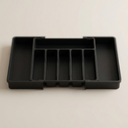 Expandable Flatware Drawer Organizer Tray with Adjustable Dividers for Silverware