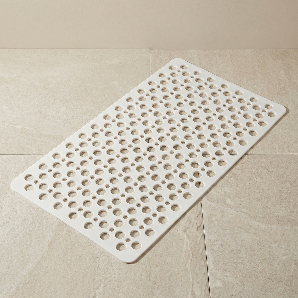 Non-Slip Shower Mat with 100 Suction Cups and 250 Drain Holes – Quick-Dry Bath Mat for Bathroom Safety