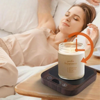 Adjustable Temperature Mug Warmer Set with Ceramic Mug and 36W Heating Plate - Keep Beverages Warm with Auto Shut-Off and Non-Slip Design