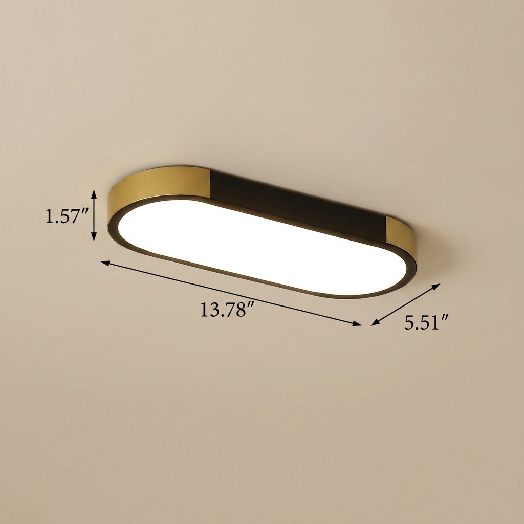Modern Minimalist Rectangular LED Ceiling Light | 1-Light Flush Mount