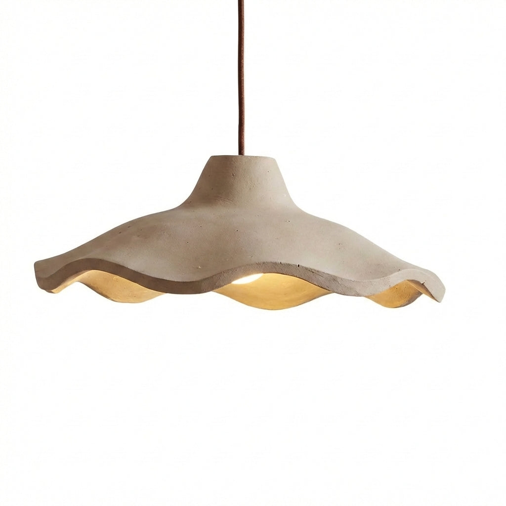 Japanese Vintage Cement Flower Pendant Light | 1-Light