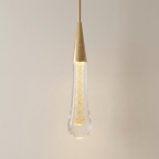 Glass Teardrop Pendant Light, LED Included, Hardwired, IP20 Rated