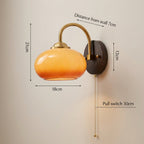 Modern Mid-Century Glass Globe Wall Sconce Lamp 1-Light