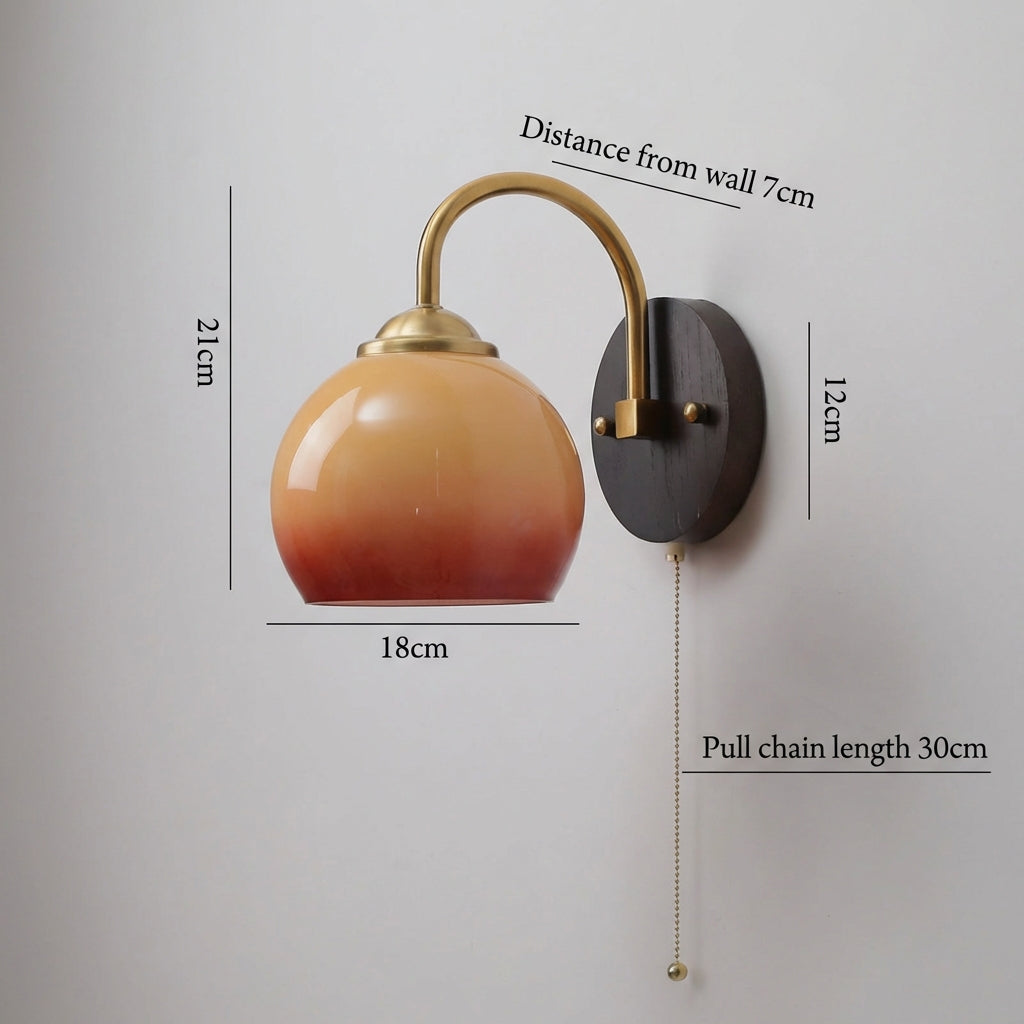 Modern Mid-Century Glass Globe Wall Sconce Lamp 1-Light