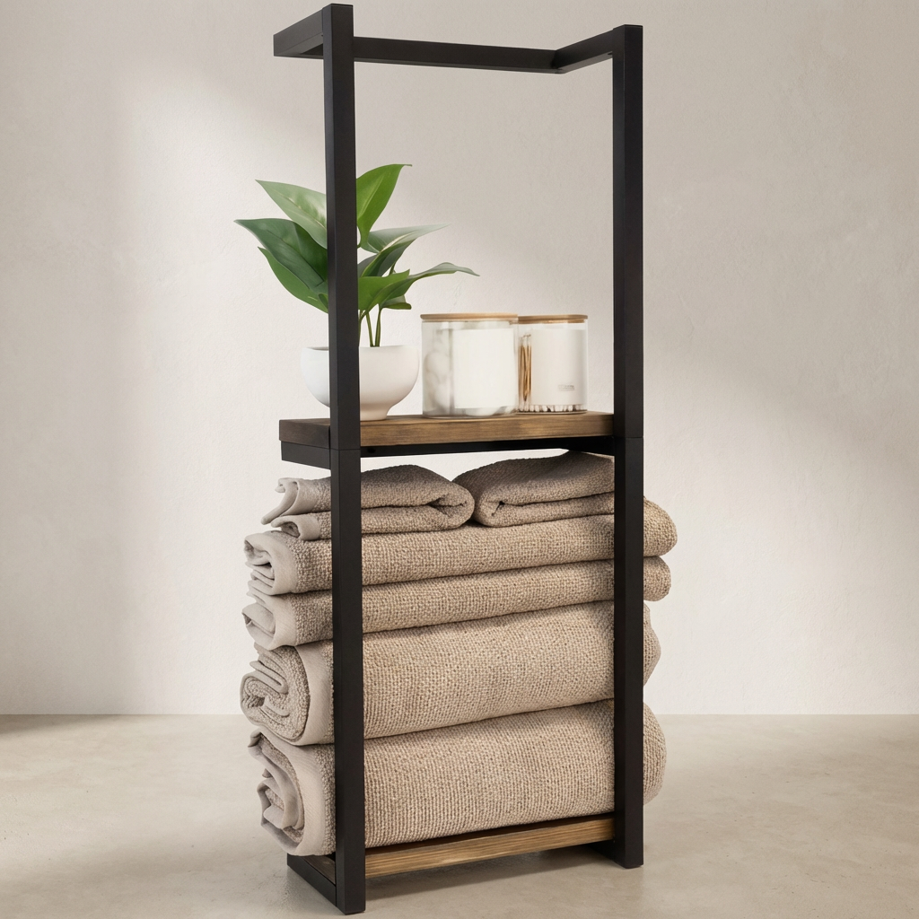 Wall Mounted Bathroom Towel Rack – Durable Iron Towel Holder