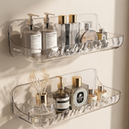 No Drill Bathroom Shelf Wall Storage Rack Easy Install