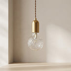 Pendant Light with Gold Iron Finish, Cut Glass Bulb, Adjustable 48 in Cord, G9 Base, 10W, 220V