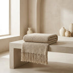 Knit Throw Blanket 100% Acrylic Fiber Soft Textured Sofa or Bed Throw