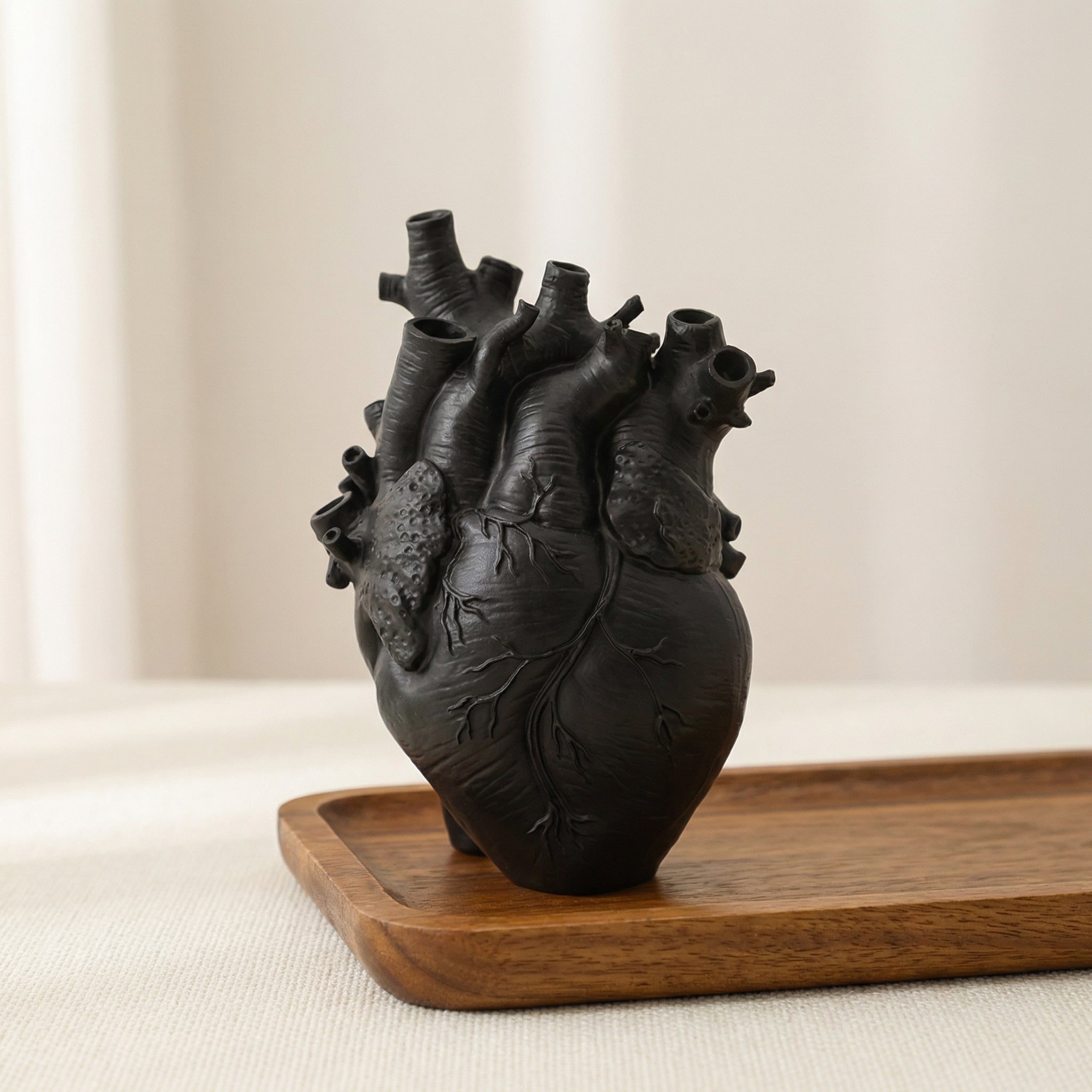 Anatomical Heart Vase, Resin Material, Textured Design