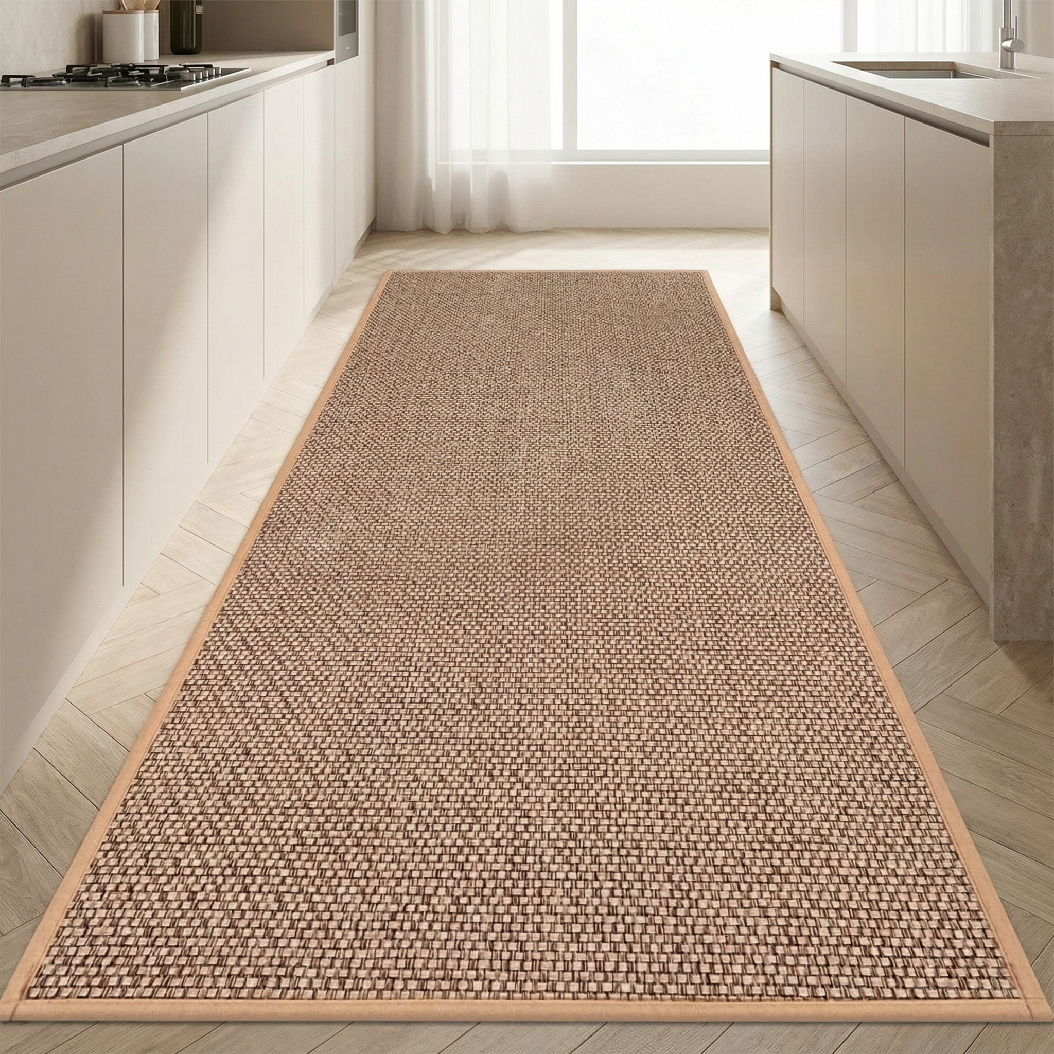 Kitchen Floor Mat, Non-Slip Backing, Washable Woven Design, Multiple Sizes