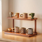 2-Tier Countertop Display Rack, Wood, Natural Finish, 30cm