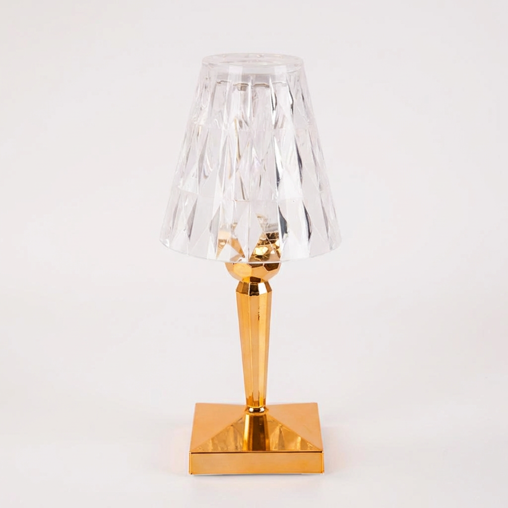 Crystal LED Lamp - Touch Control, Rechargeable & Dimmable
