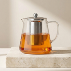 Teapot with Infuser, Borosilicate Glass, 45.6 oz Capacity
