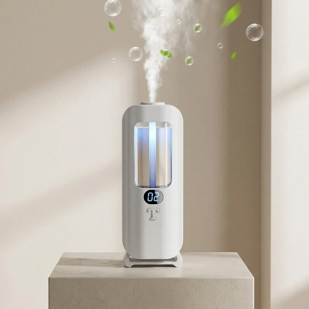 Cool Mist Humidifier Wall Mount USB Rechargeable with LED Display and Color Changing Light 5 Modes