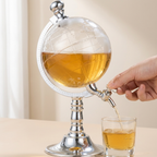 Globe Beverage Dispenser, Tap Spout, Transparent Globe Design