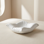 Ceramic Appetizer Plate Pillow Design Glazed Surface Black White 6 Inch 8 Inch
