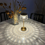 Rechargeable LED Table Lamp Acrylic Shade and Iron Base, Touch Control, 1200 mAh Battery