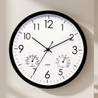 Outdoor Clock 30cm Weatherproof ABS with Thermometer and Humidity Meter Battery Powered