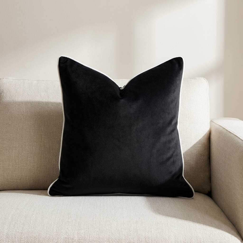 Velvet Cushion Cover, Hidden Zipper Closure, Multiple Sizes, Square Rectangle Design