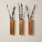 Wall Vase Solid Wood Natural Finish 11.8 Inch Wall Mounted Indoor Decorative Display