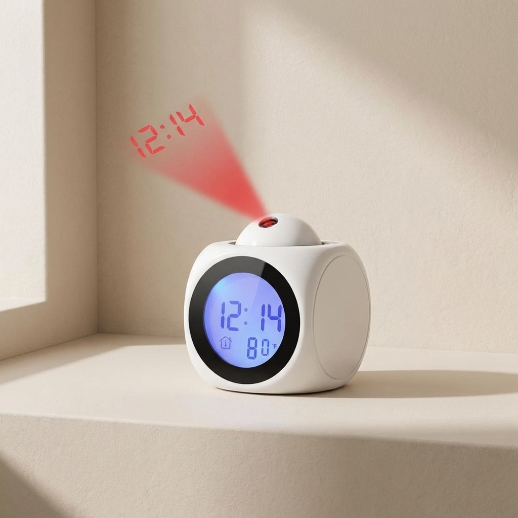 Projection Alarm Clock, Dual Alarm Function, LED Display, USB or Battery Powered