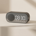 Digital Alarm Clock, LED Mirror Display, Bluetooth Speaker, FM Radio Function