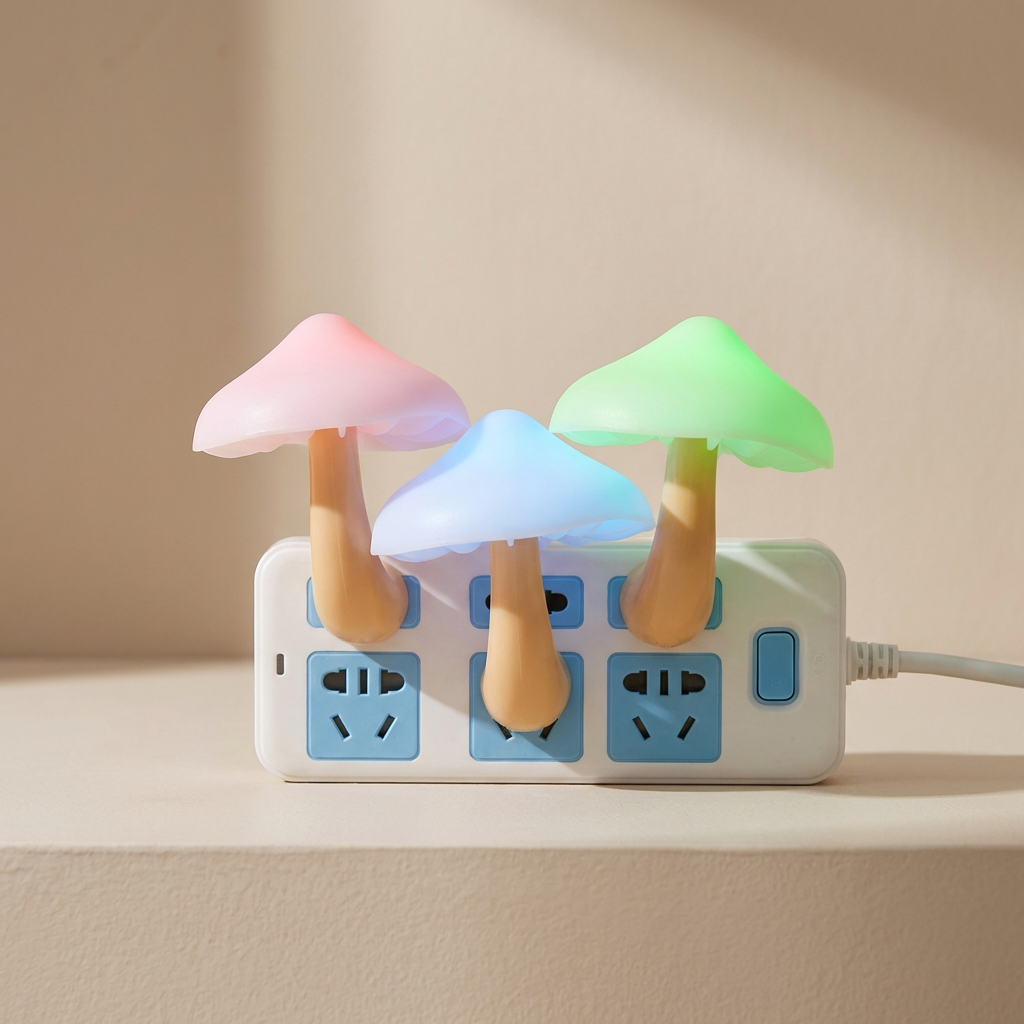 LED Mushroom Night Light, 0.6W Power, 110-240V Voltage, Color-Changing LED