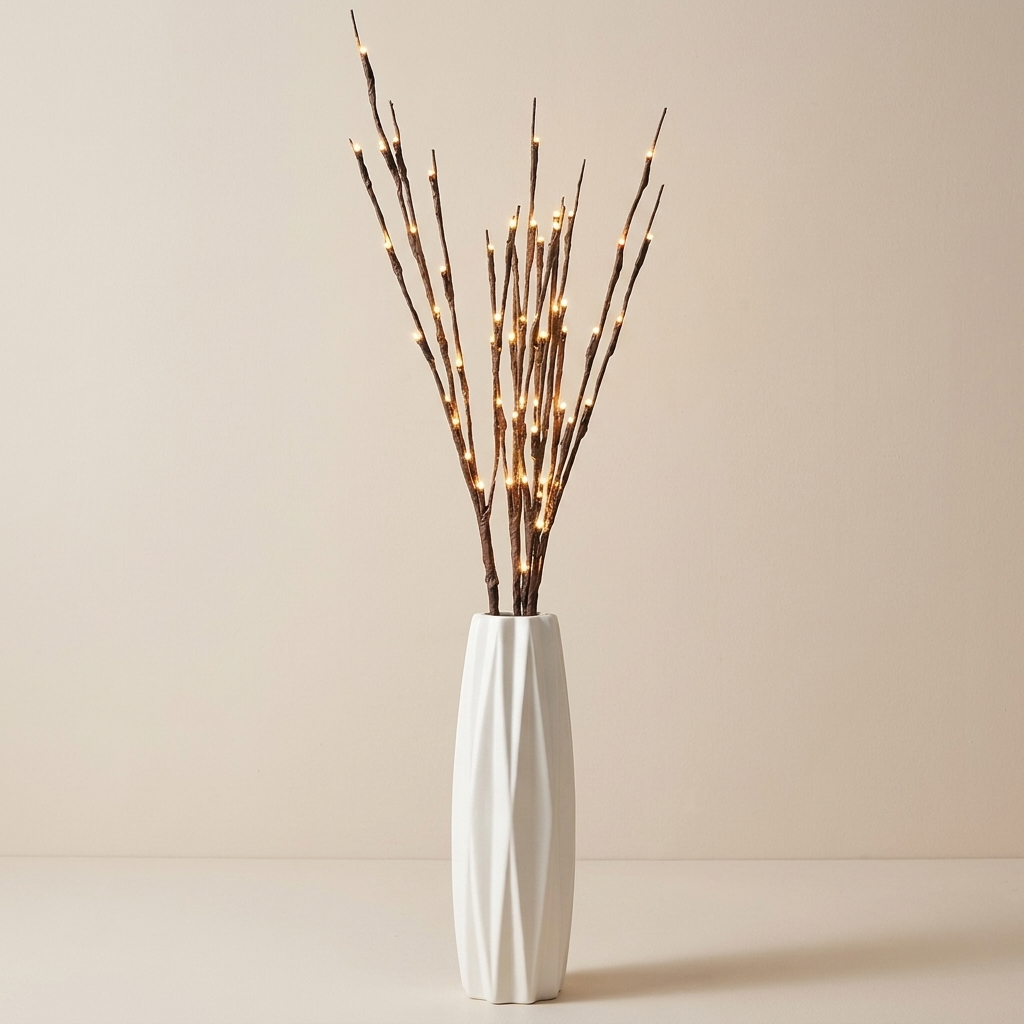 LED Willow Branch Light, Battery Powered, Bendable Branches