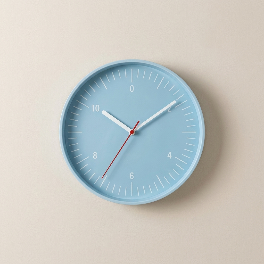 Wall Clock Round Analog ABS Plastic Lightweight Indoor Wall Mounted
